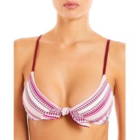 lemlem by Liya Kebede  Womens Neela Printed Lined Swim Top, Pink, Small