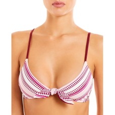 lemlem by Liya Kebede  Womens Neela Printed Lined Swim Top, Pink, Small