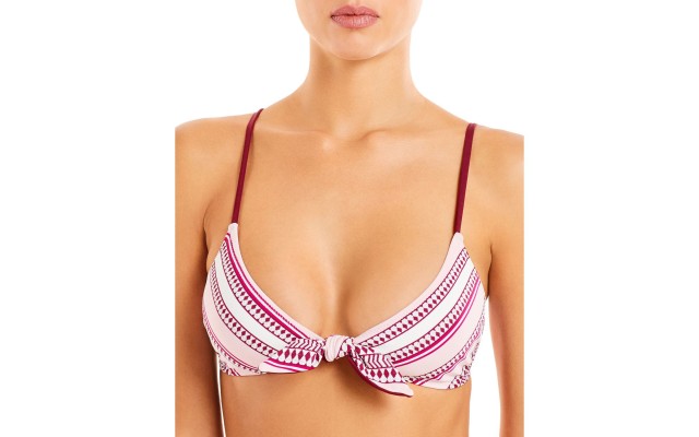  by Liya Kebede  Womens Neela Printed Lined Swim Top, Pink, Small