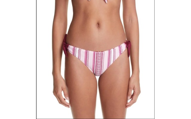 lemlem Neela Side Tie Bikini Bottoms in Pink at Nordstrom, Medium