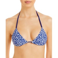 lemlem Women’s Halima Halima Sliding Triangle Bikini Top, Navy, Small