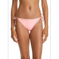 lemlem Women’s Lena Coral Lena Tie Side Hipster Bikini Bottom Coral Medium