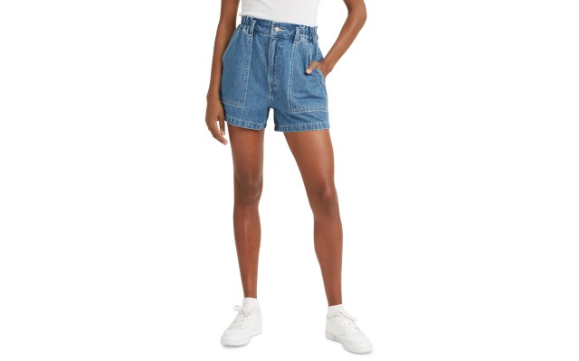 Levi’s High-Waist A-Line Denim Shorts, Blue, 31
