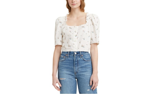 Levi’s Women’s Joella Short Sleeve Blouse, Large, Assorted