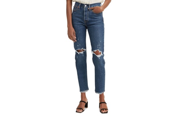  Women's Wedgie Straight-Leg Cropped Jeans, Blue, 26R