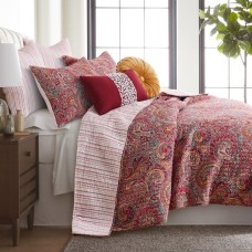 Levtex Home Kimpton 3-Piece King Shams All Over Paisleys in Multicolored Burgundy