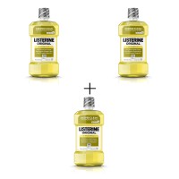 Listerine Original Oral Care Antiseptic Mouthwash with Germ-Killing Formula to Fight Bad Breath, Plaque and Gingivitis, 250 mL, 3 Pack