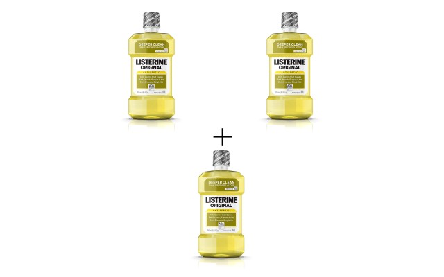  Original Oral Care Antiseptic Mouthwash with Germ-Killing Formula to Fight Bad Breath, Plaque and Gingivitis, 250 mL, 3 Pack