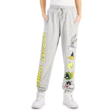 Looney Tunes Juniors’ Character Print Jogging Pants, Large, Gray
