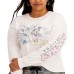  Plus Size Mickey & Friends Screen-Print Top, 1X, Pink