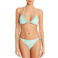 LoveShackFancy Harbor Bikini Set, X-Small, Blue, X-Small