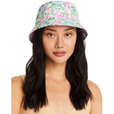 LOVESHACKFANCY Women’s Bucket Hat, Strawberry Sugar, Green, Floral, One Size