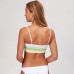 L*Space Rebel Stripe Bikini Top, Cream/Sky Blue/Kiwi, Small