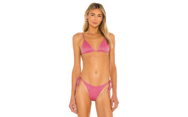  Shine On Shimmer Brittany Bikini Tops, Pink, Small (32-34B)