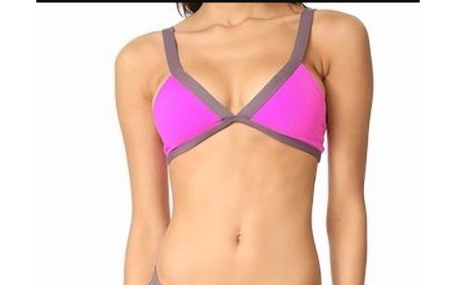 LSpace Women’s Colorblock Farrah Bikini Top, Bright Fuchsia, Medium