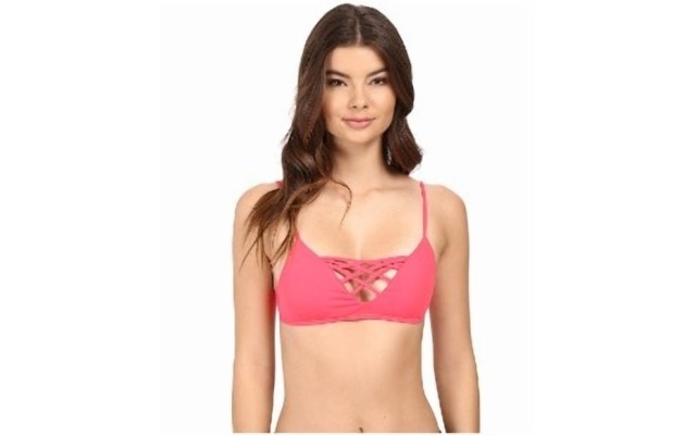 L*Space Women’s L*Solids Convertible Strap Bikini Top Hot Cherry X-Small