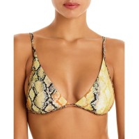 L*Space Women’s Millie Printed Bikini Top, Orange, Small