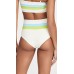  Women’s Portia Reversible High Waist Stripe Bikini Bottoms, Cream, Large