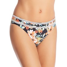 Lucky Brand Women’s Hipster Bikini Swimsuit Bottom, Black//Wild Flower, Extra Small