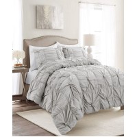 Lush Decor Bella 3-Piece King Comforter Set, Gray
