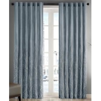 Madison Park 1-Panel Eliza Embroidered Window Curtain, Gray, 50X95