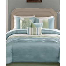 Madison Park Amherst 7-Pc. King Comforter Set Bedding, Blue/Green