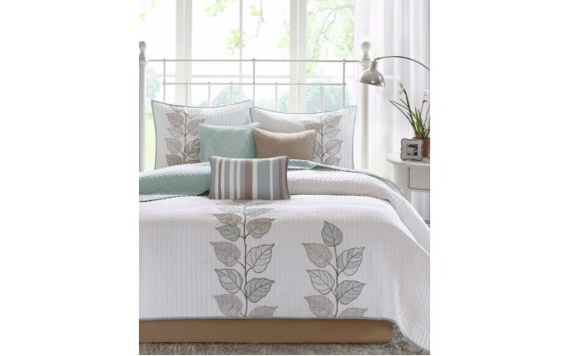 Caelie 6-Pc. Quilted Queen Coverlet Set, Blue