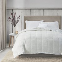 Madison Park Coleman Reversible Down Alternative Blanket, White, X-Large