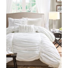 Madison Park Delancey 4-Pc. King Duvet Cover Set Bedding, White