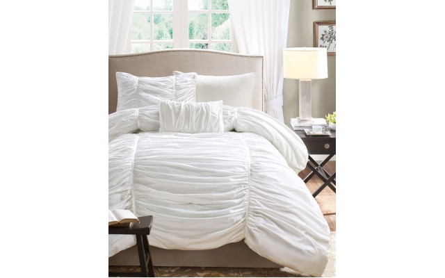  Delancey 4-Pc. King Duvet Cover Set Bedding, White