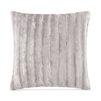Madison Park Duke 20X20 Square Faux-Fur Decorative Pillow, Gray