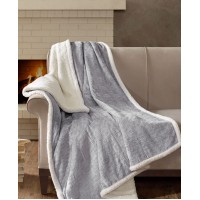 Madison Park Elma 60″ x 70″ Embossed Plush Throw, Gray