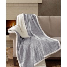 Madison Park Elma 60″ x 70″ Embossed Plush Throw, Gray
