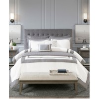 Madison Park Heritage Full/Queen 8 Piece Comforter and Coverlet Set, Grey