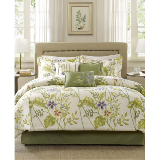  Kannapali 4-Pc. King Comforter Set Bedding, Green