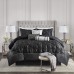  MP10-3279 Laurel 7 Piece Comforter Set, Queen, Black