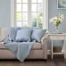 Madison Park Quebec Oversized Quilted Throw, Light Blue, 60x70