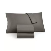 Martha Stewart Collection 100% Cotton Flannel 3-Pc. Twin Sheet Set, Light Grey