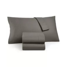 Martha Stewart Collection 100% Cotton Flannel 3-Pc. Twin Sheet Set, Light Grey