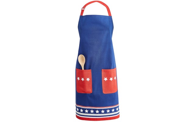 Martha Stewart Collection 31 in x 34 Grilling Adult Apron, Blue/Red