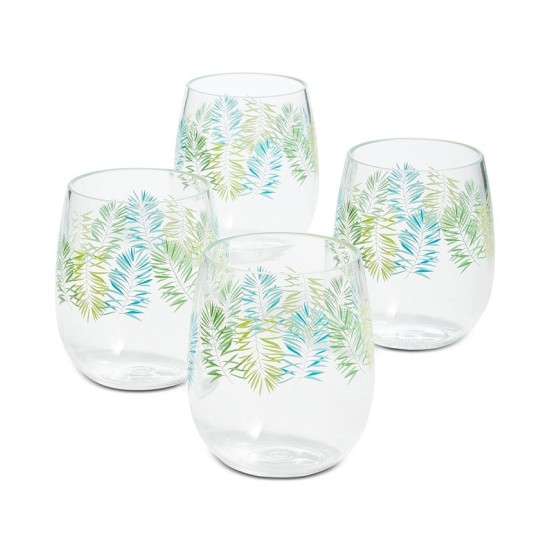  Acrylic Stemless Wine Glasses, Set of 4