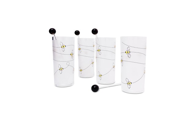  Collection Bee Drink Glasses – White