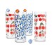  Berry Acrylic Tom Collins Glasses with Stirrers, Set of 4