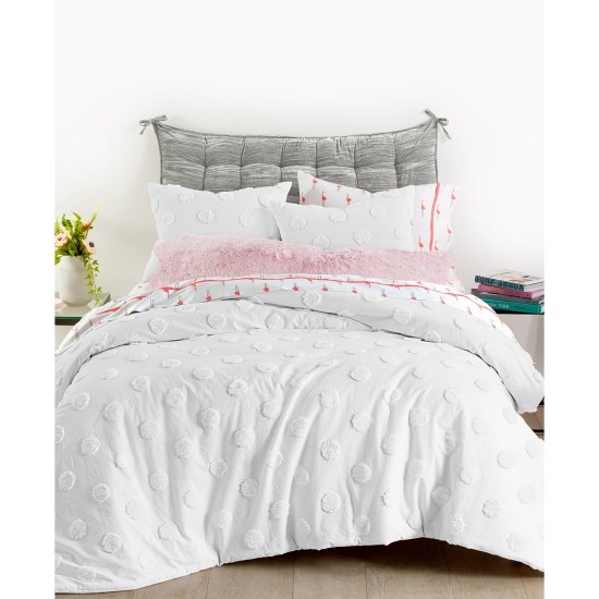  Chenille Dot 2-Pc. Twin/Twin XL Comforter Set, White