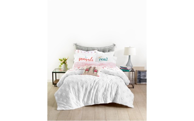  Chenille Dot 2-Pc. Twin/Twin XL Comforter Set, White