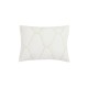  Floral Embroidered Geo King Sham, White, 21 x 37