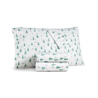 Martha Stewart Collection Holiday Printed 3 Pc. Sheet Sets, White/Green, Twin