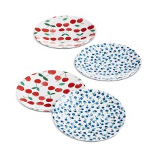 Martha Stewart Collection Melamine Berry Appetizer Plates, Set of 4, Multi