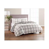 Martha Stewart Collection Tufted Plaid King/California King Quilt,Gray