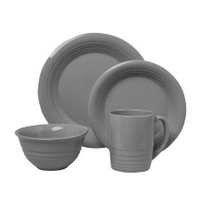 Martha Stewart Everyday Stoneware Dinnerware – Set of 16 Service for 4, Grey